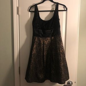 Sequin cinch waist Kay Unger cocktail dress